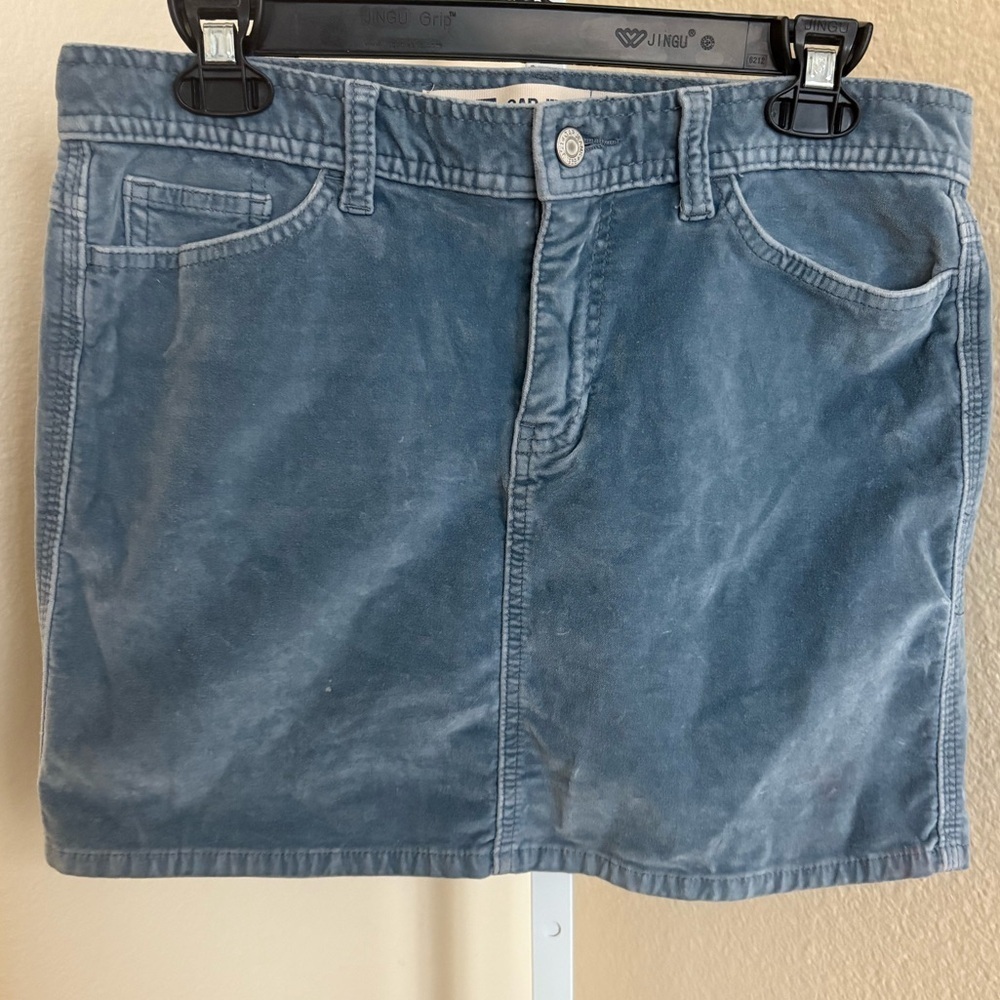 GAP Jeans Velour Mini Skirt in Blue - Size 8